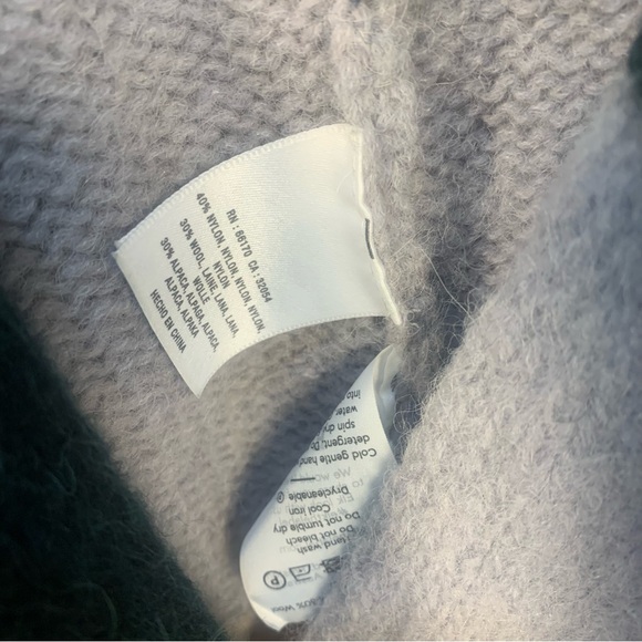 ELK Alpaca Wool Blend Color Block Poncho Sweater - Picture 5 of 16